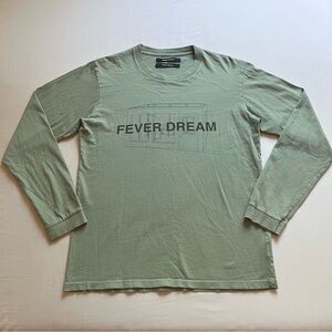 REESE COOPER Sage pistachio‎ olive army green logo text graphic long sleeve tee